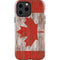 Canadian Flag Dark Wood iPhone 15 Pro Max Impact Case